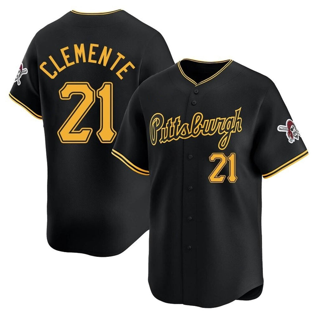 Kooe P.Pirates #21 Roberto Clemente Player Black Alt Home Limited Stitched Jerseys