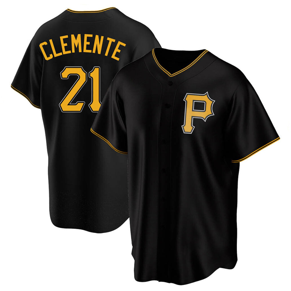 Kooe P.Pirates #21 Roberto Clemente Player Black Alternate 2025 Home Game Stitched Jerseys