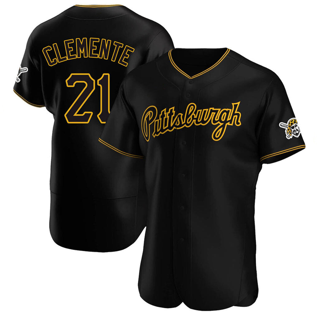 Kooe P.Pirates #21 Roberto Clemente Player Black Home Limited Elite Stitched Jerseys