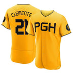 Kooe P.Pirates #21 Roberto Clemente Player Gold City Connect Home Limited Elite Stitched Jerseys