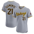 Kooe P.Pirates #21 Roberto Clemente Player Gray Road Home Limited Elite Stitched Jerseys