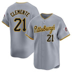 Kooe P.Pirates #21 Roberto Clemente Player Gray Road Home Limited Stitched Jerseys