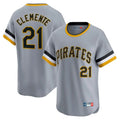 Kooe P.Pirates #21 Roberto Clemente Player Gray Throwback Cooperstown Collection Limited T-shirt Stitched Jerseys