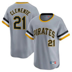Kooe P.Pirates #21 Roberto Clemente Player Gray Throwback Cooperstown Collection Limited T-shirt Stitched Jerseys