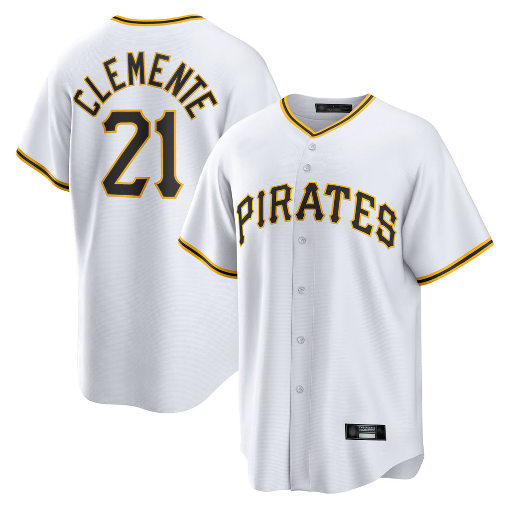Kooe P.Pirates #21 Roberto Clemente Player White Home Game Stitched Jerseys