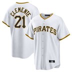 Kooe P.Pirates #21 Roberto Clemente Player White Home Game Stitched Jerseys