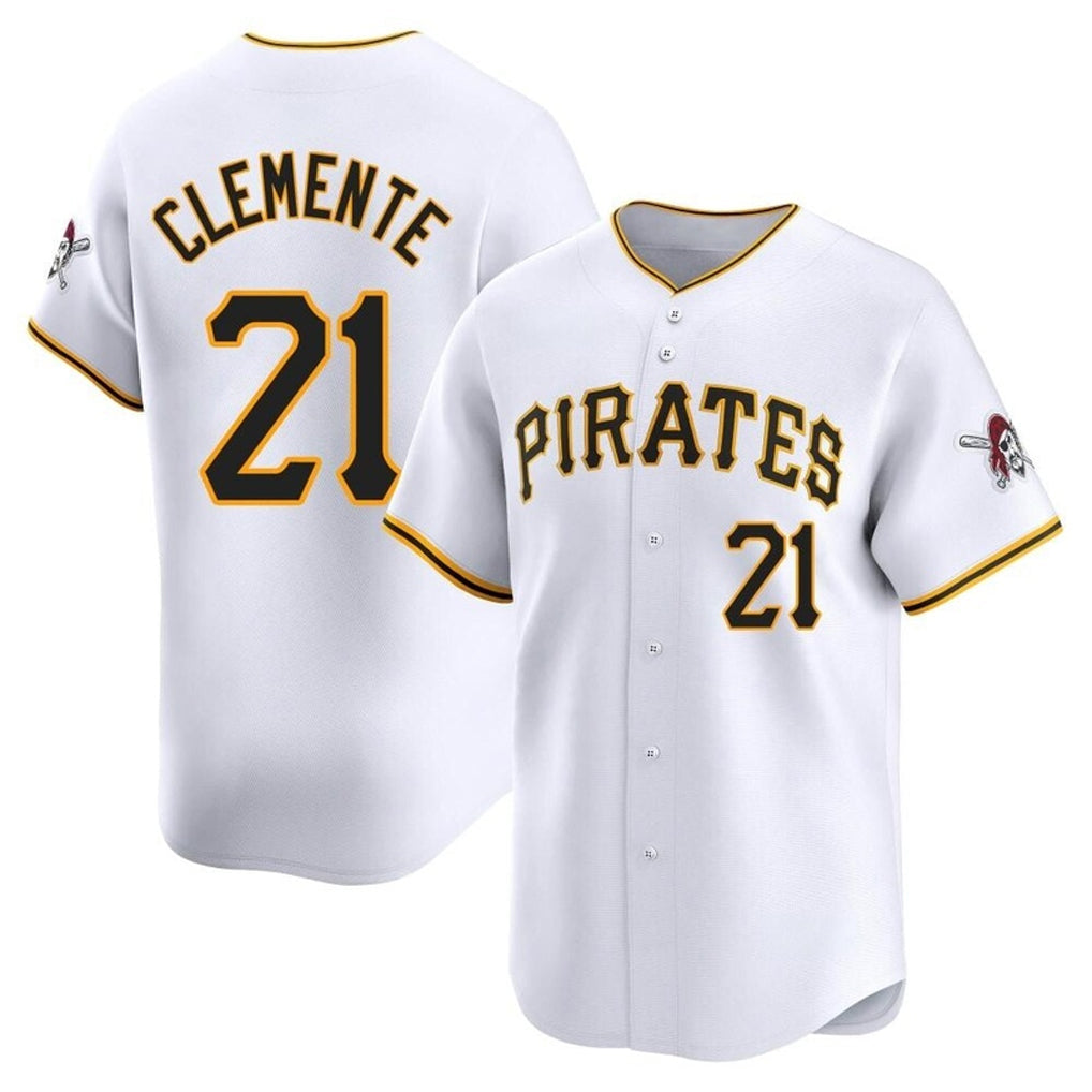 Kooe P.Pirates #21 Roberto Clemente Player White Home Limited Stitched Jerseys