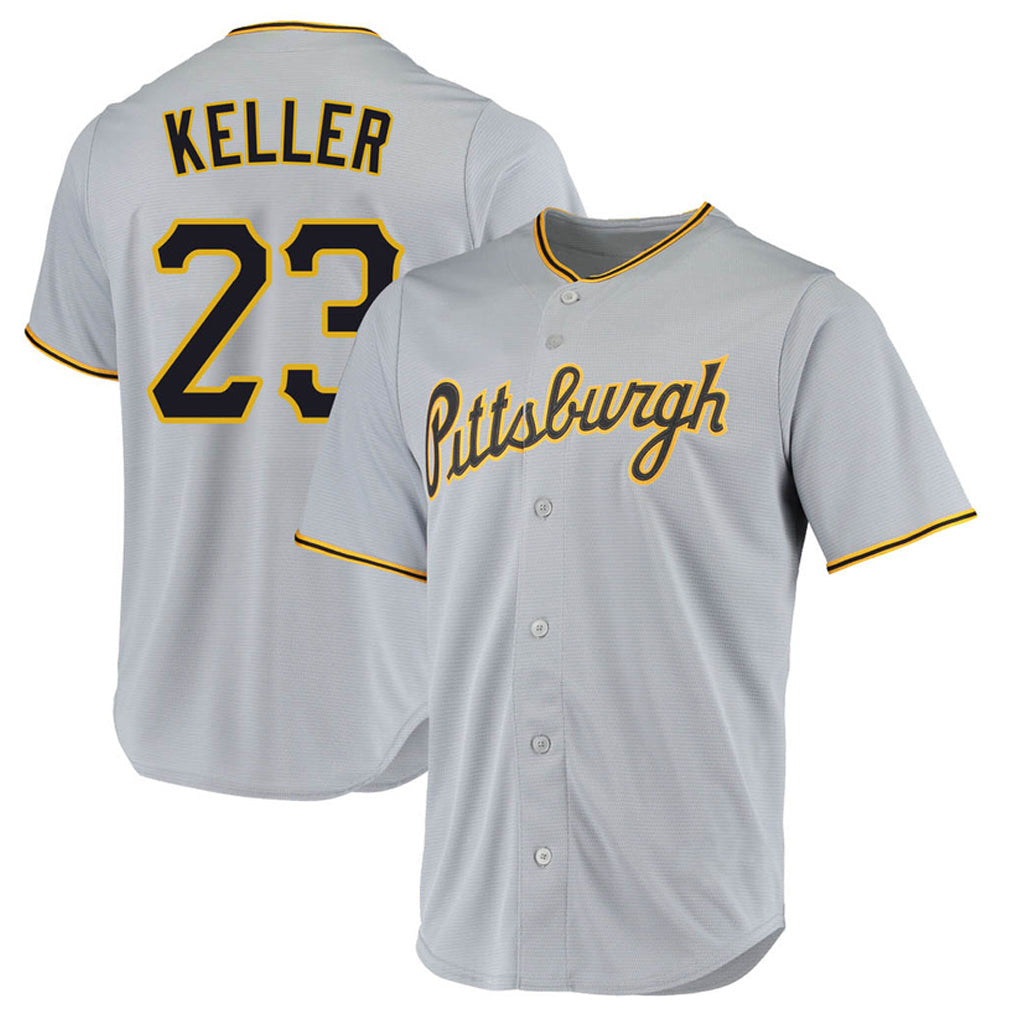 Kooe P.Pirates #23 Mitch Keller Player Gray Road Home Game Stitched Jerseys