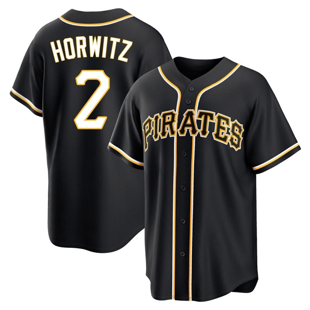 Kooe P.Pirates #2 Spencer Horwitz Player Black Fashion Out Home Game Stitched Jerseys