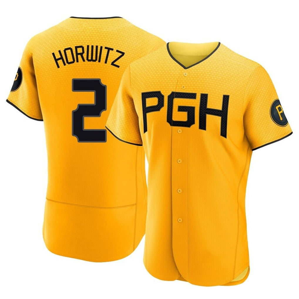 Kooe P.Pirates #2 Spencer Horwitz Player Gold City Connect Home Limited Elite Stitched Jerseys