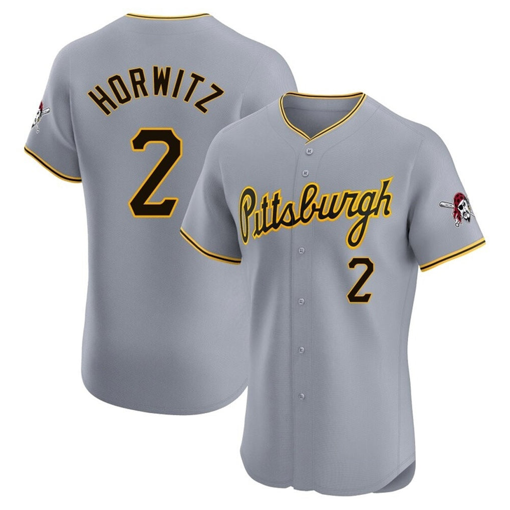 Kooe P.Pirates #2 Spencer Horwitz Player Gray Road Home Limited Elite Stitched Jerseys