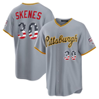 Kooe P.Pirates #30 Paul Skenes Gray USA 250 Fourth of July Road Stadium Jersey