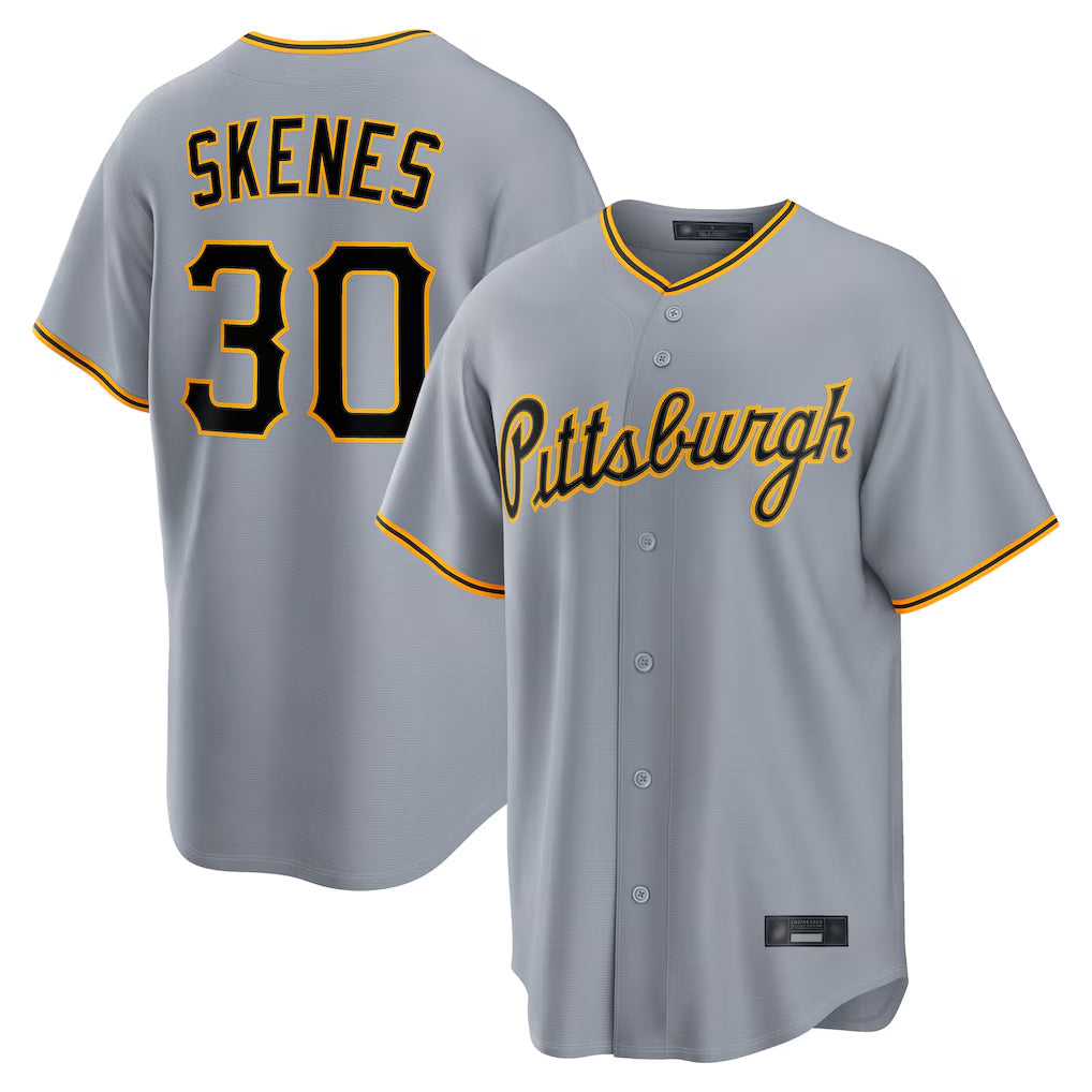Kooe P.Pirates #30 Paul Skenes Player Gray Road Home Game Stitched Jerseys