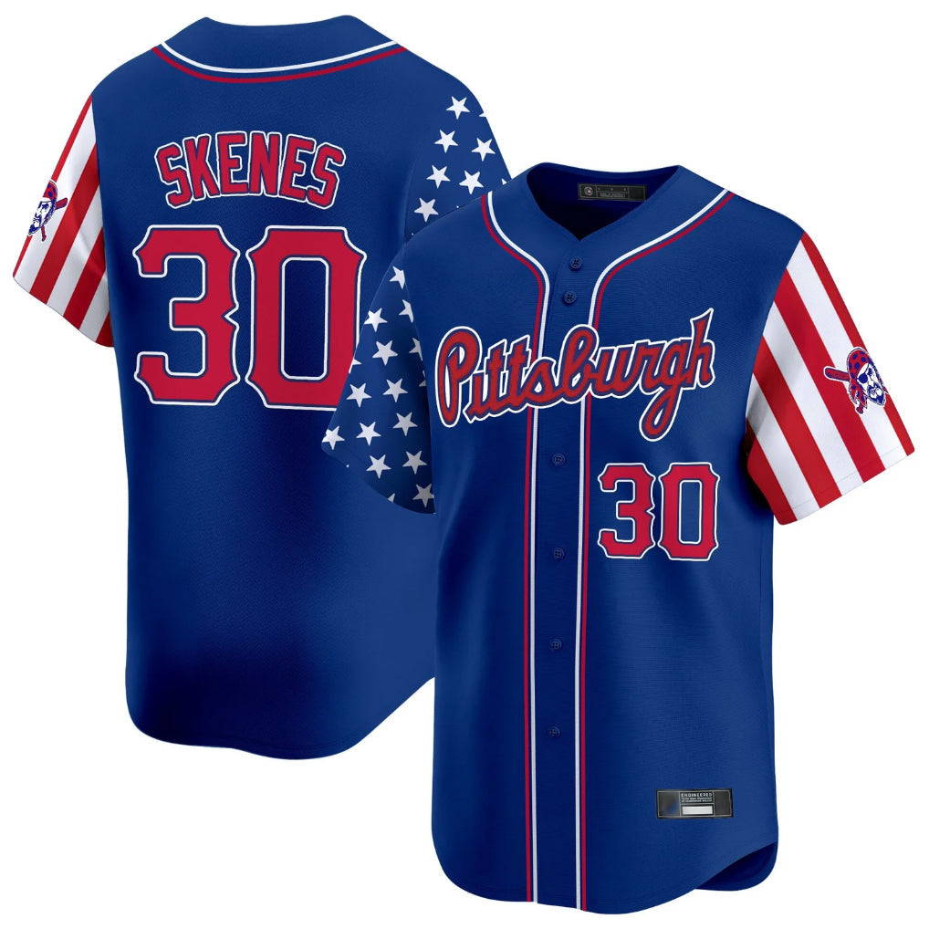 Kooe P.Pirates #30 Paul Skenes Player Royal 2025 Independence Day Vapor Premier Limited Stitched Jerseys