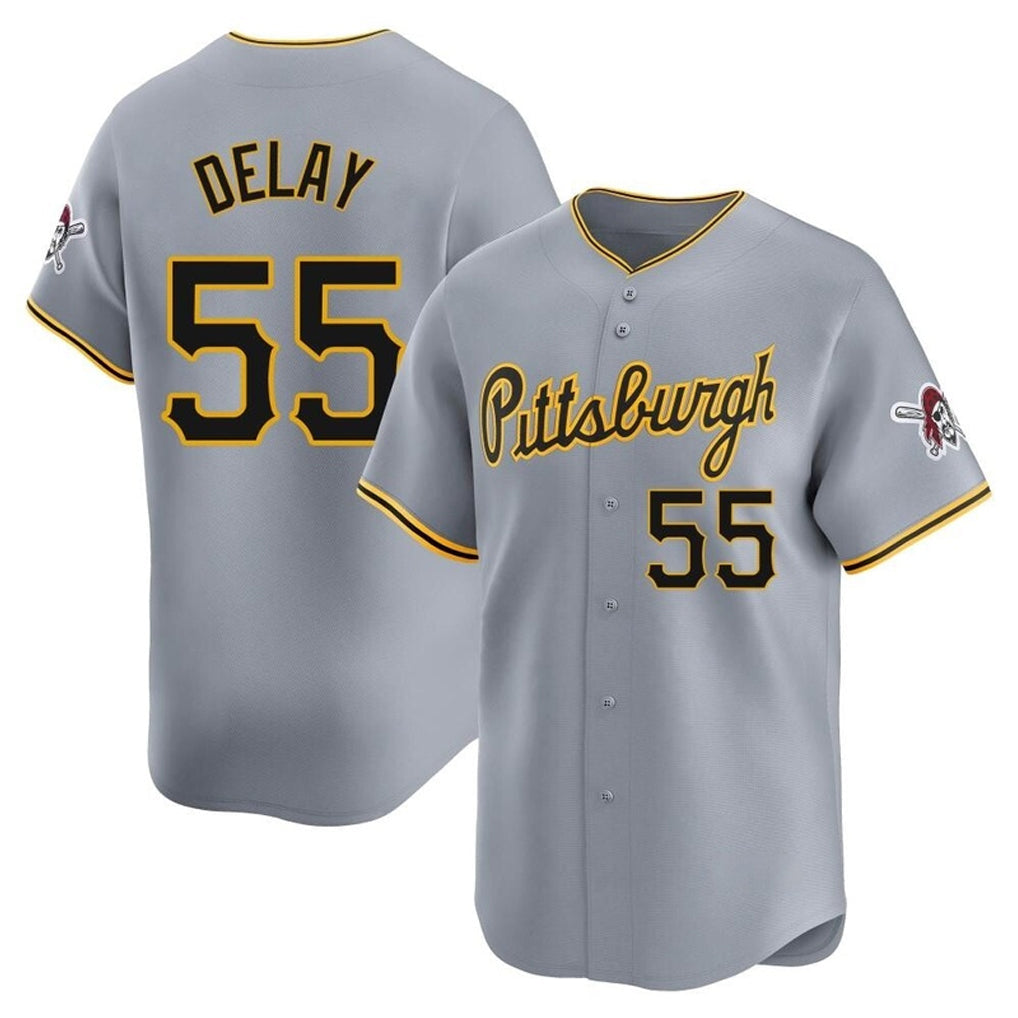 Kooe P.Pirates #55 Jason Delay Player Gray Road Home Limited Stitched Jerseys