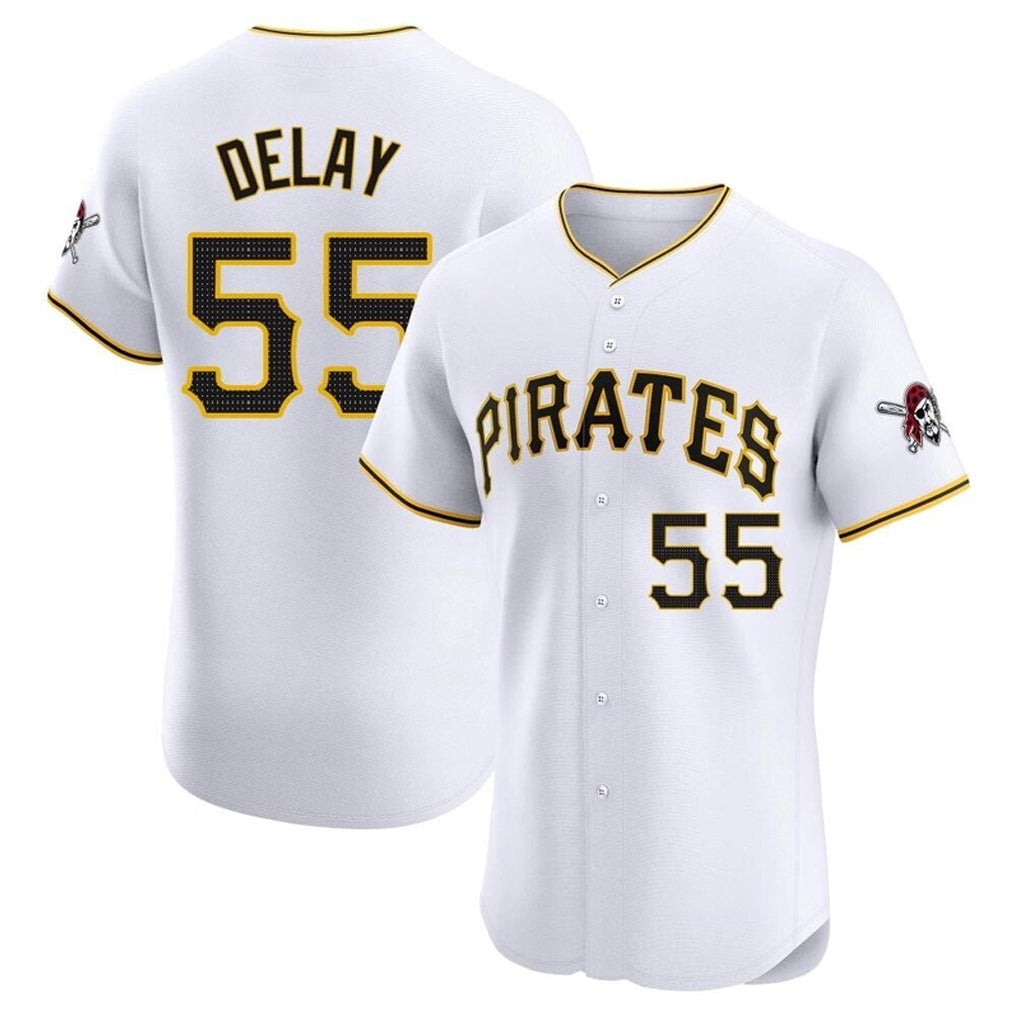 Kooe P.Pirates #55 Jason Delay Player White Home Limited Elite Stitched Jerseys