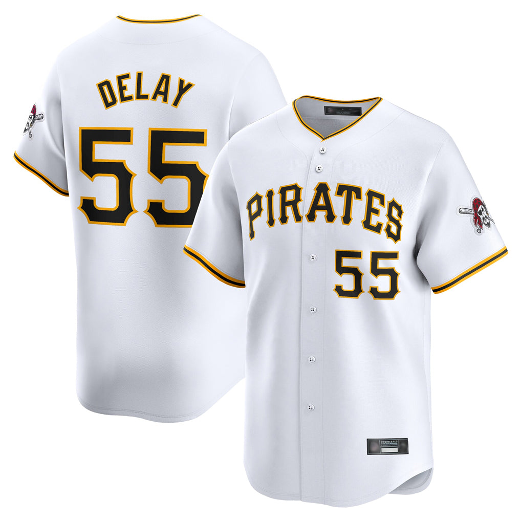 Kooe P.Pirates #55 Jason Delay Player White Home Limited Stitched Jerseys