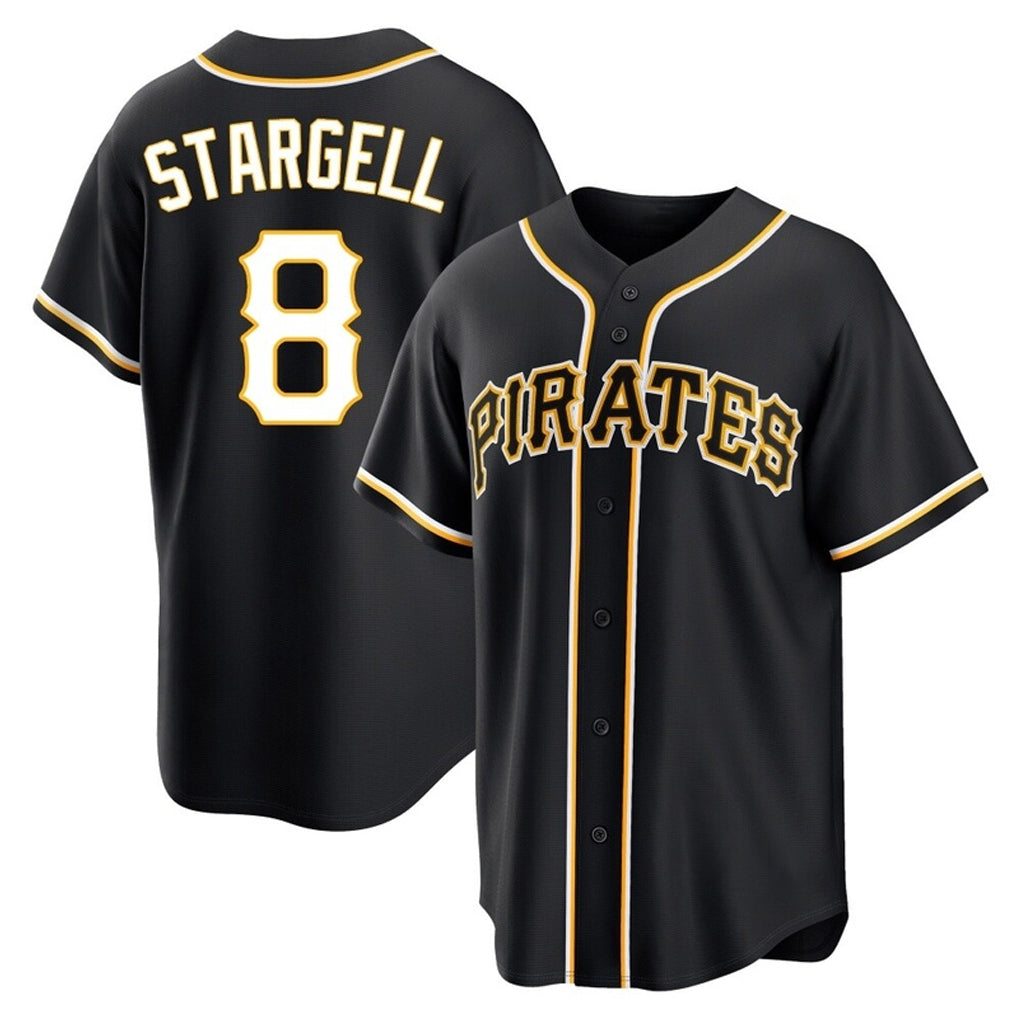 Kooe P.Pirates #8 Willie Stargell Player Black Fashion Out Home Game Stitched Jerseys