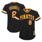 Kooe P.Pirates #8 Willie Stargell Player Black Mitchell & Ness Black Cooperstown Collection Mesh Batting Limited Stitched Jerseys