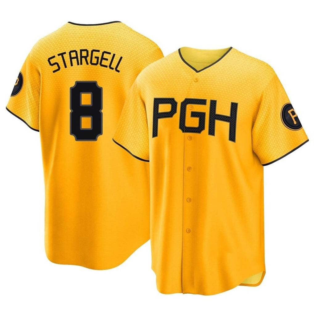 Kooe P.Pirates #8 Willie Stargell Player Gold City Connect Home Game Stitched Jerseys