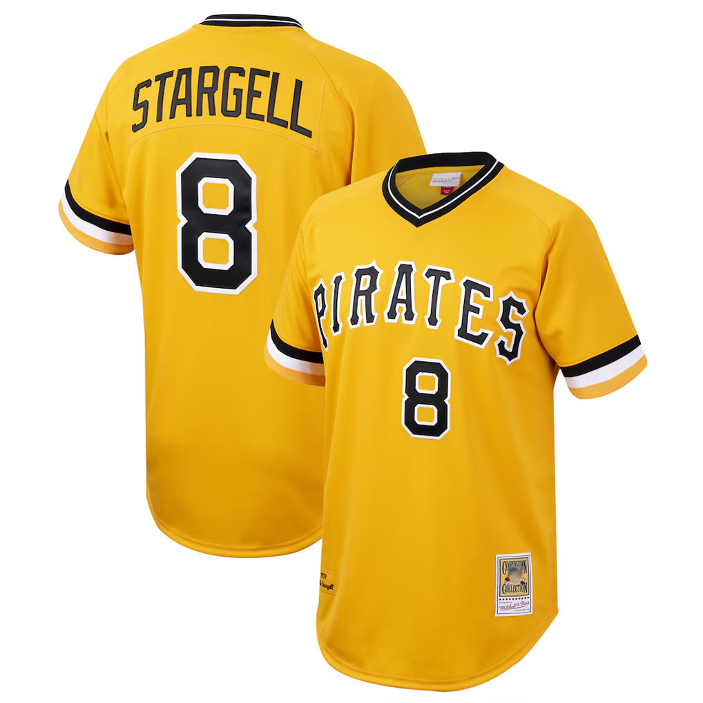Kooe P.Pirates #8 Willie Stargell Player Gold Mitchell & Ness Cooperstown Collection 1979 Limited Stitched Jerseys