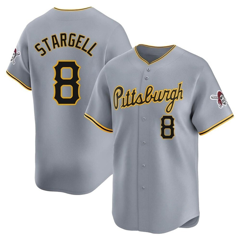 Kooe P.Pirates #8 Willie Stargell Player Gray Road Home Limited Stitched Jerseys