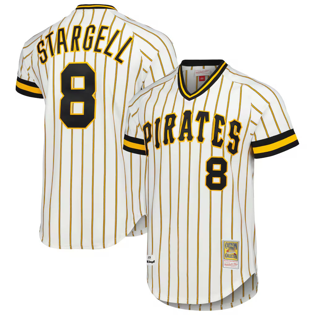Kooe P.Pirates #8 Willie Stargell Player White Mitchell & Ness Cooperstown Collection 1979 Limited Stitched Jerseys