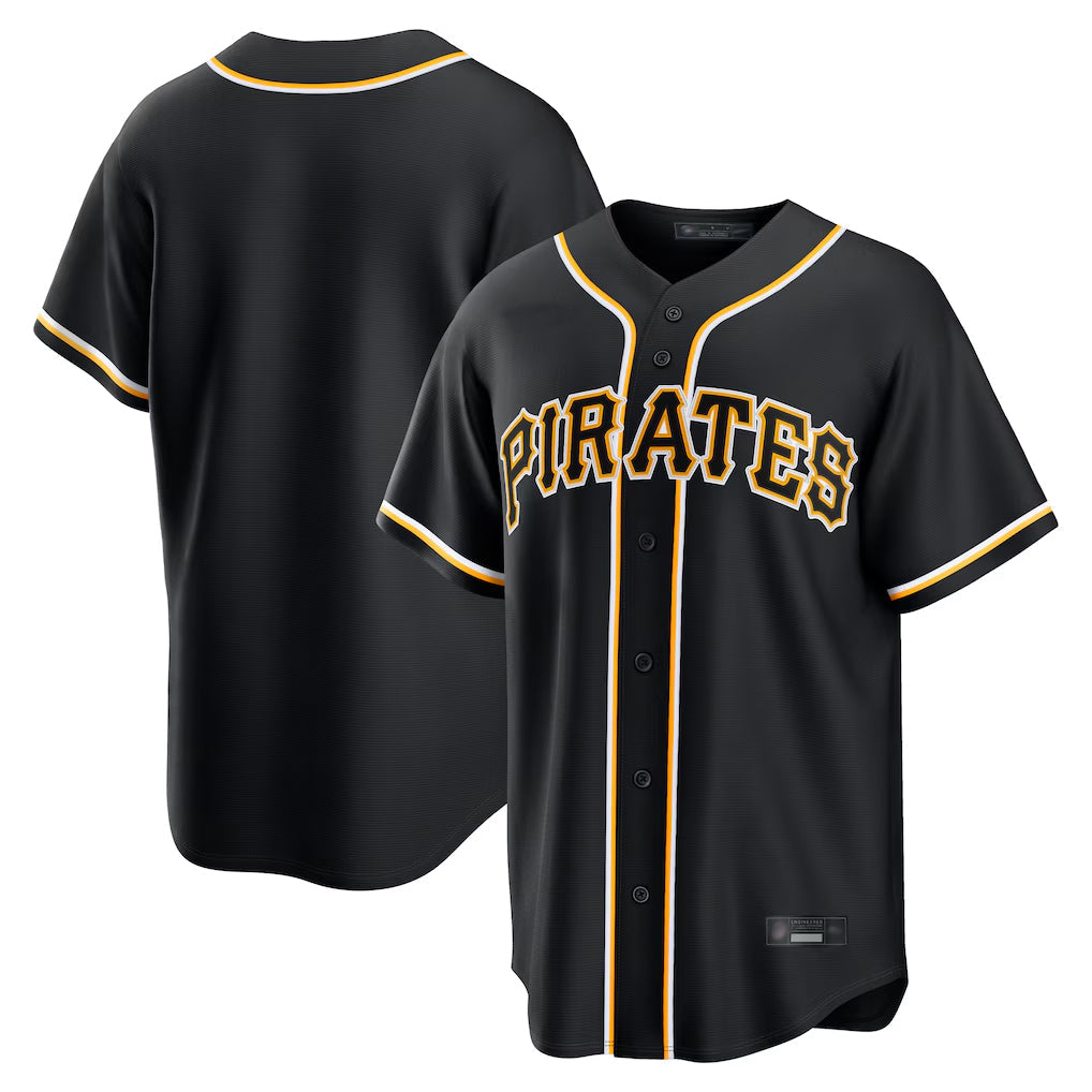 Kooe P.Pirates Blank Player Black Fashion Out Home Game Stitched Jerseys