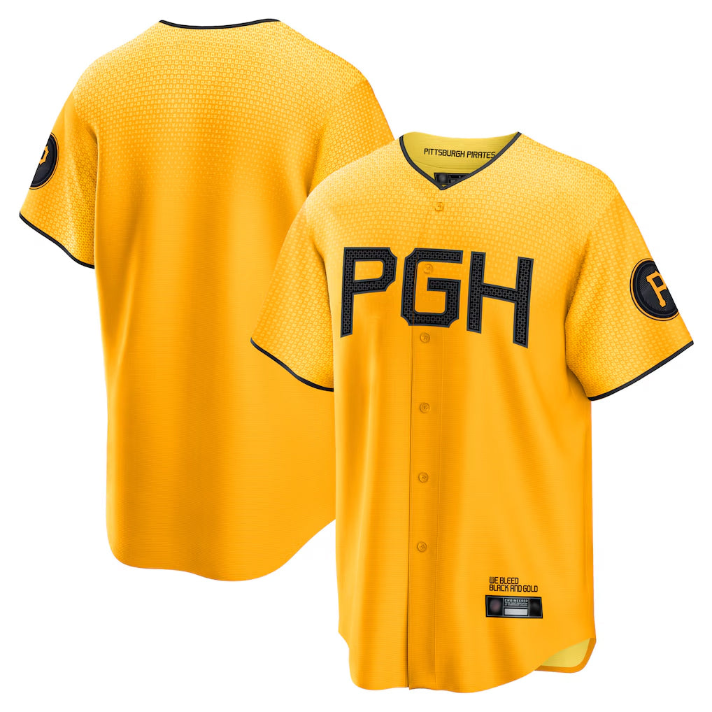 Kooe P.Pirates Blank Player Gold City Connect Home Game Stitched Jerseys