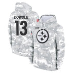 Kooe P.Steelers #13 Rico Dowdle Player Arctic Camo Limited Salute to Service Pullover Hoodies Game Stitched Jerseys