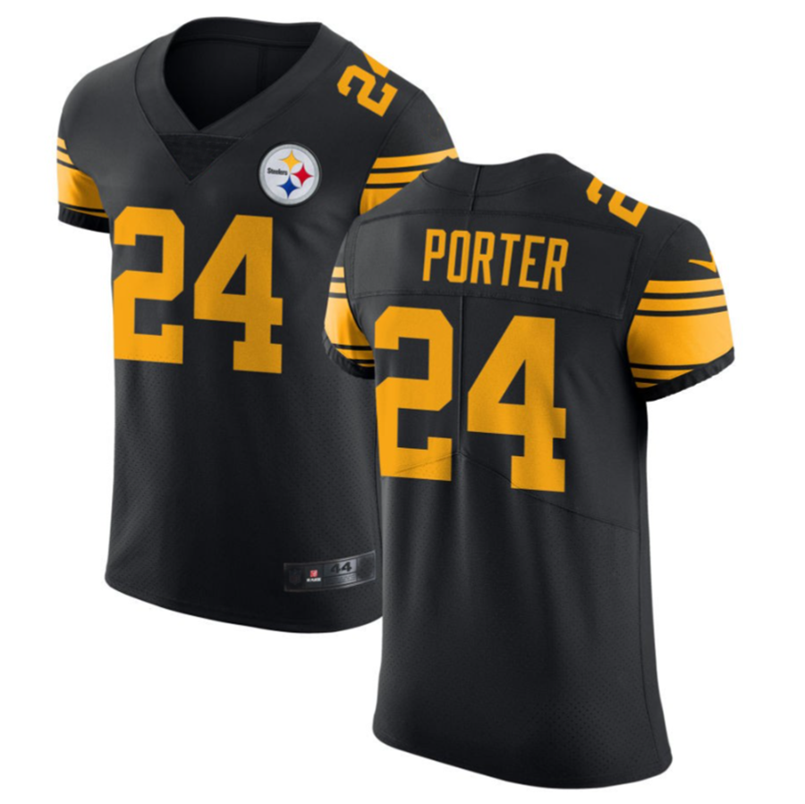 Kooe P.Steelers #24 Joey Porter Jr. Black Vapor Untouchable Elite Color Rush American Stitched Jerseys