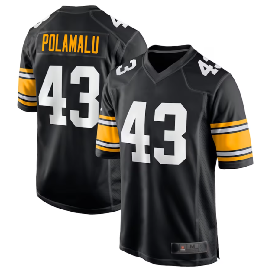 Kooe P.Steelers #43 Troy Polamalu Black Retired Player Jersey American Stitched Jersey