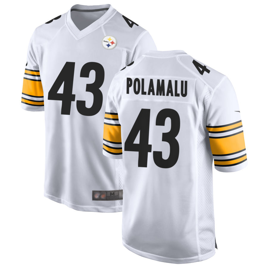 Kooe P.Steelers #43 Troy Polamalu Player White Home Game Stitched Jerseys