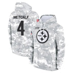 Kooe P.Steelers #4 DK Metcalf Player Arctic Camo Limited Salute to Service Pullover Hoodies Game Stitched Jerseys