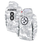 Kooe P.Steelers #8 Aaron Rodgers Player Arctic Camo Limited Salute to Service Pullover Hoodies Game Stitched Jerseys