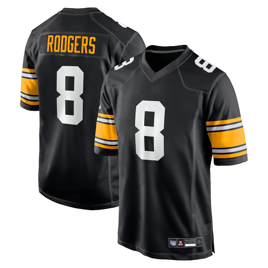 Kooe P.Steelers #8 Aaron Rodgers Player Black Home Limited Stitched Jerseys