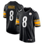 Kooe P.Steelers #8 Aaron Rodgers Player Black Replica Game Stitched Jerseys