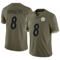 Kooe P.Steelers #8 Aaron Rodgers Player Salute To Service Limited Olive Stitched Jerseys