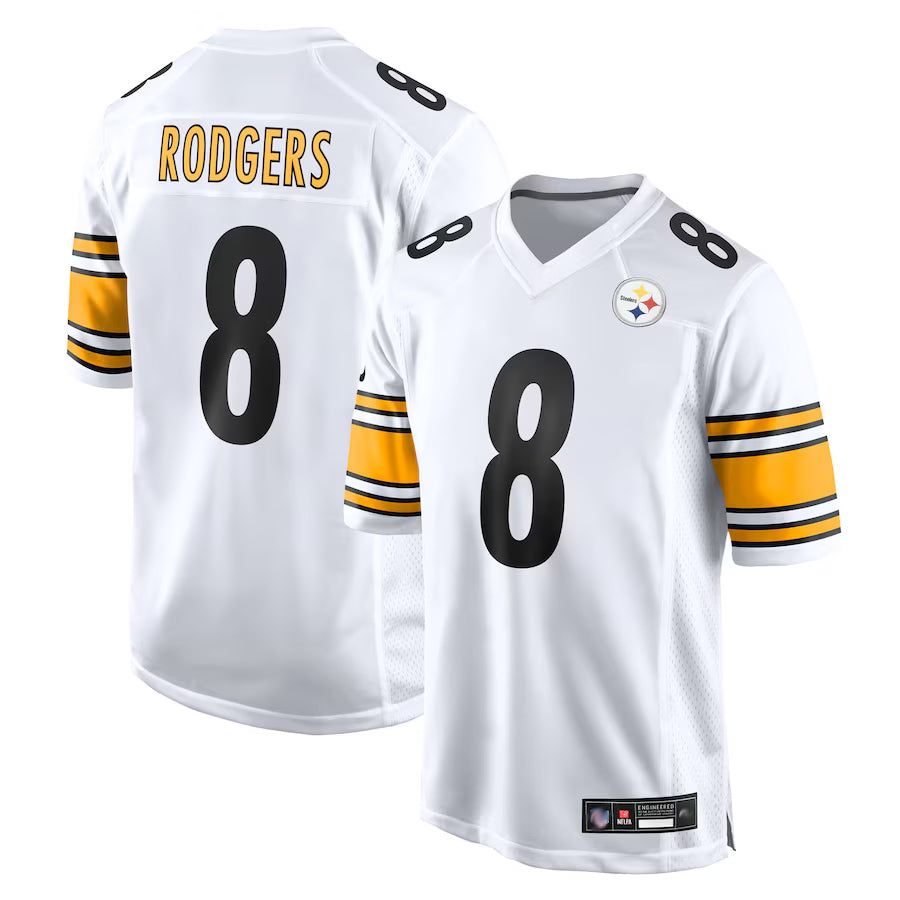 Kooe P.Steelers #8 Aaron Rodgers Player White Replica Game Stitched Jerseys