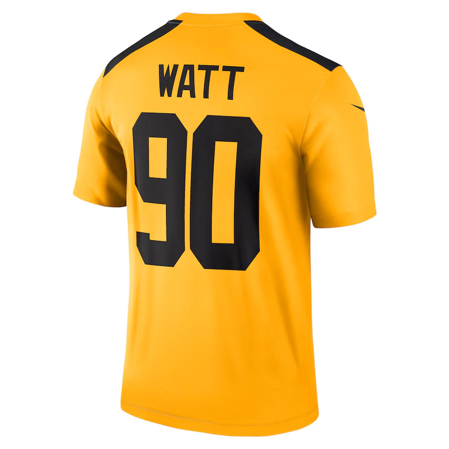 Kooe P.Steelers #90 T.J. Watt Player Gold Alternate 1933 Throwback Legend Performance Top Stitched Jerseys