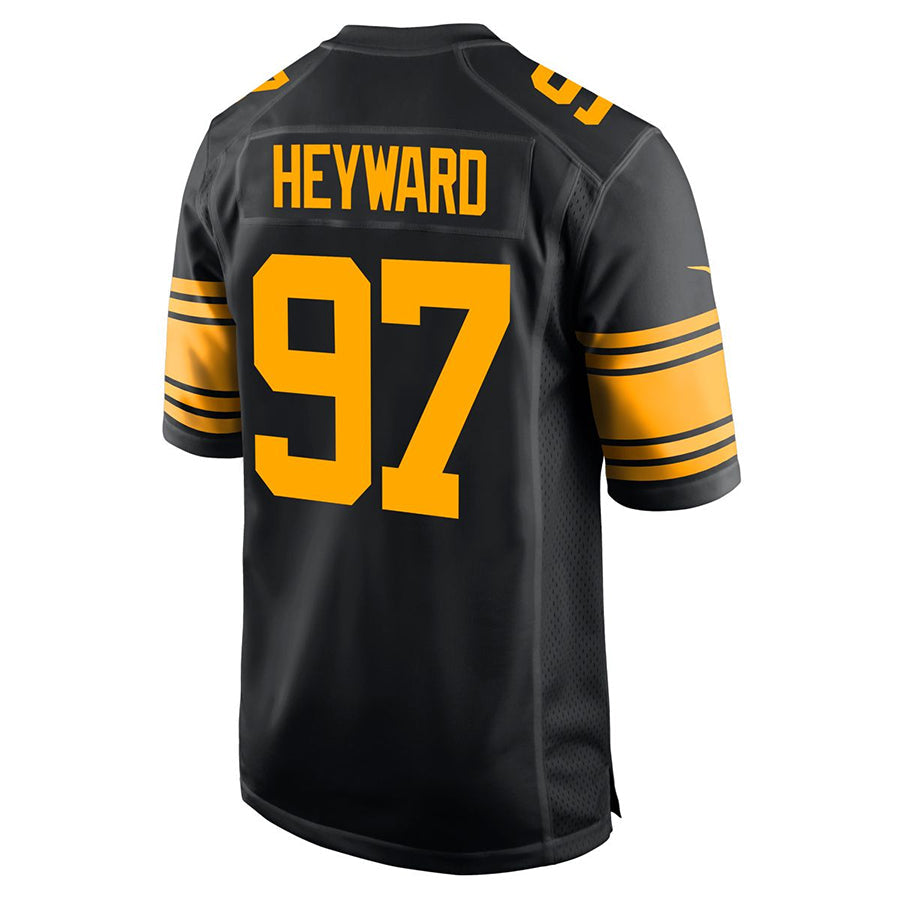 Kooe P.Steelers #97 Cameron Heyward Player Black Home Replica Stitched Jerseys
