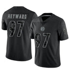 Kooe P.Steelers #97 Cameron Heyward Player Black Limited Reflective Stitched Jerseys