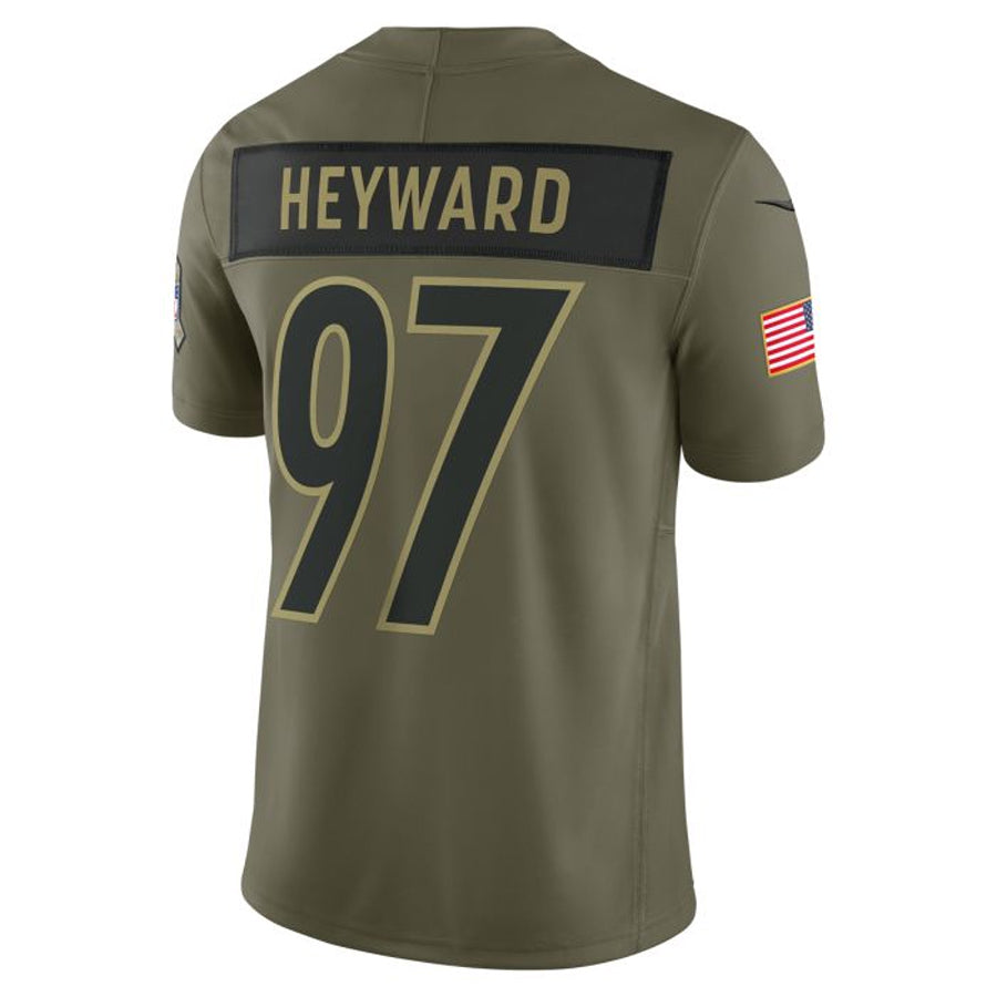 Kooe P.Steelers #97 Cameron Heyward Player Vapor F.U.S.E. Limited Salute to Service Stitched Jerseys