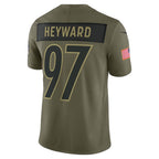 Kooe P.Steelers #97 Cameron Heyward Player Vapor F.U.S.E. Limited Salute to Service Stitched Jerseys
