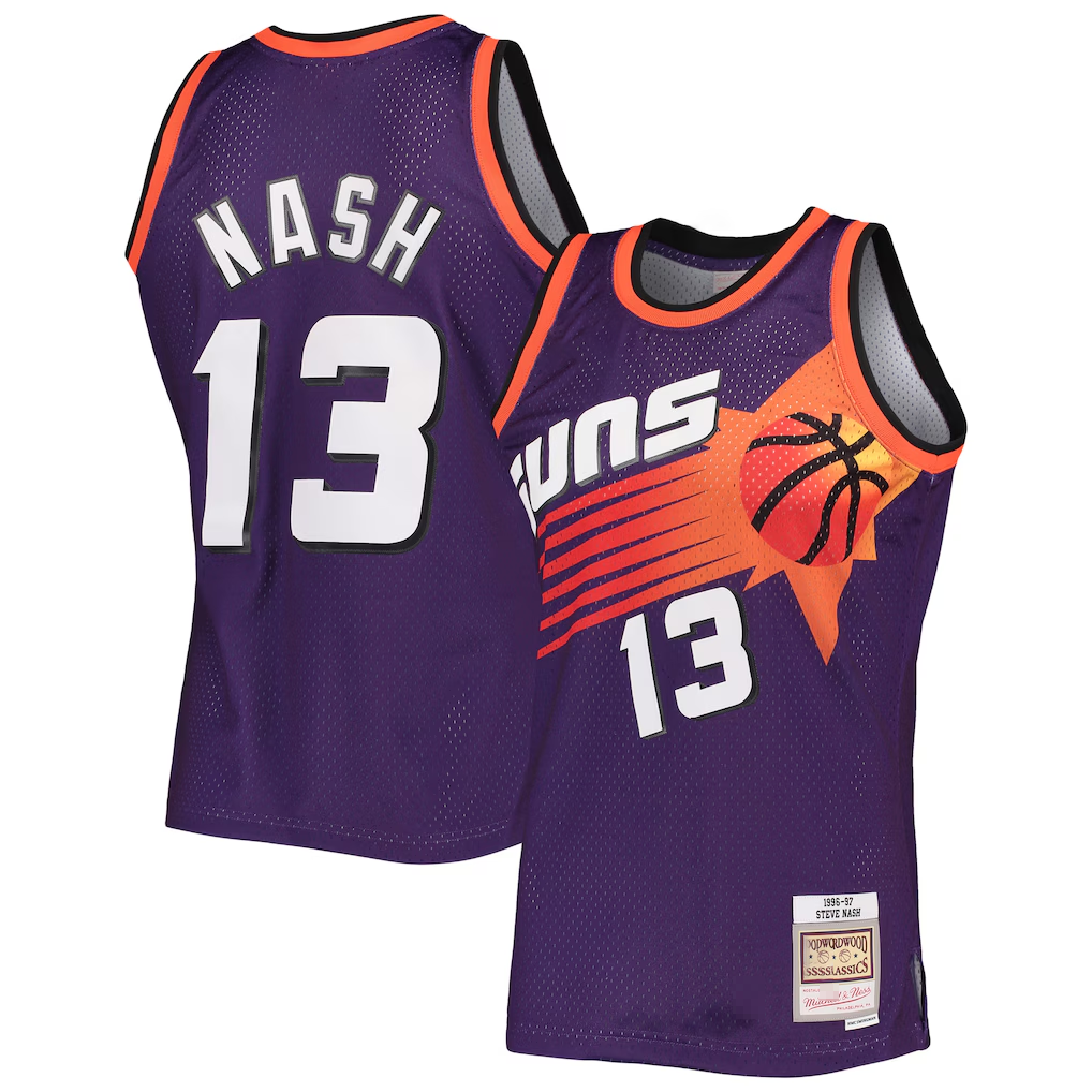 Kooe P.Sunss #13 Steve Nash Mitchell & Ness Purple 1996-1997 Hardwood Classics Swingman Jerseys