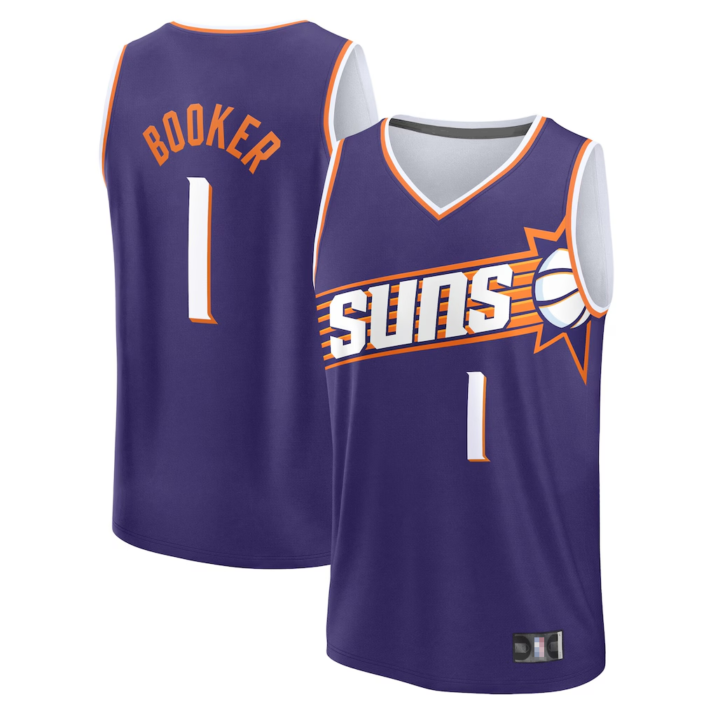 Kooe P.Sunss #1 Devin Booker Fanatics Purple Big & Tall Fast Break Jerseys - Icon Edition