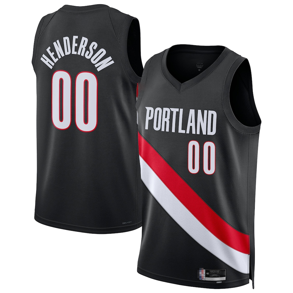 Kooe PT.Blazers #00 Scoot Henderson Black Swingman Jerseys - Icon Edition