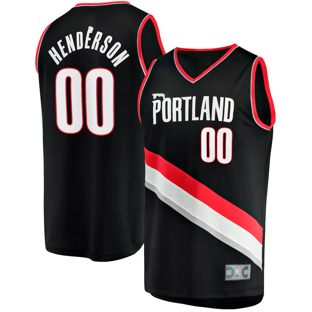 Kooe PT.Blazers #00 Scoot Henderson Fanatics Black Fast Break Replica Jerseys - Icon Edition