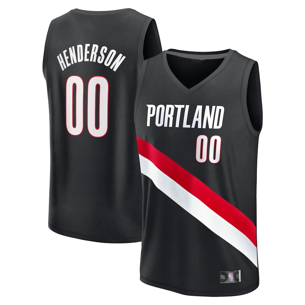 Kooe PT.Blazers #00 Scoot Henderson Fanatics Black Fast Break Replica Jerseys - Icon Edition