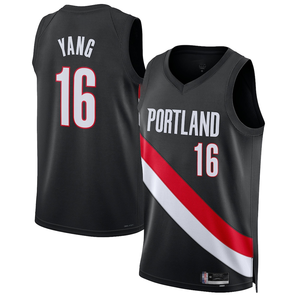 Kooe PT.Blazers #16 Yang Hansen Black Swingman Jerseys - Icon Edition